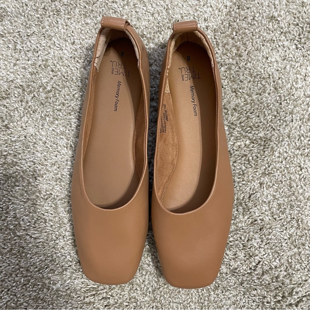 Time and Tru Square Toe Flats